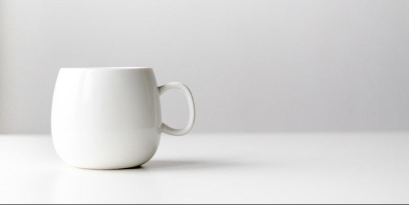 White glossy ceramic coffee mug 11oz